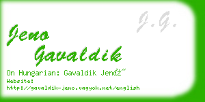 jeno gavaldik business card